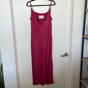 Anthropologie Elyse Bias Slip Dress in Raspberry
